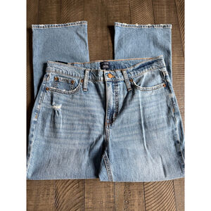 J.Crew Mid-Rise Flare Crop Jeans Women’s Size 29 Distressed Light Wash